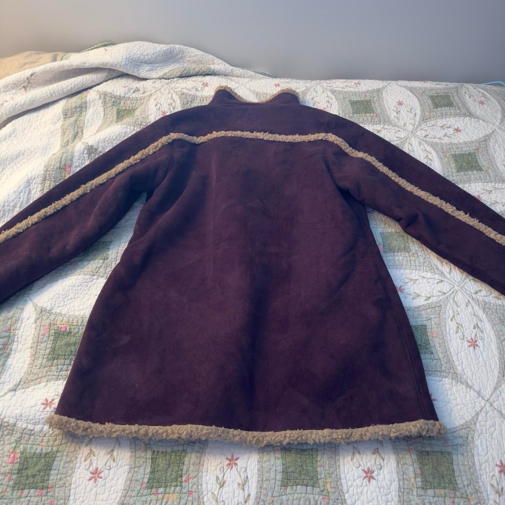 Carhartt Sherpa Shearling Trim Barn Coat Womens S / Girls L Brown Ranch Workwear - Picture 8 of 10